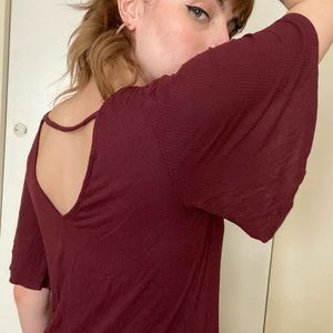 Maroon dress with back cut-out